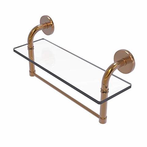 Allied Precision Industries Allied Brass Rm-1-16Tb Remi Collection 16 Inch Vanity Integrated Towel Bar Glass Shelf, Brushed Bronze