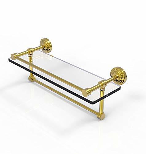 Allied Precision Industries Allied Brass Wp-1Tb/16-Gal-Pb 16 Inch Gallery Towel Bar Glass Shelf, Polished Brass