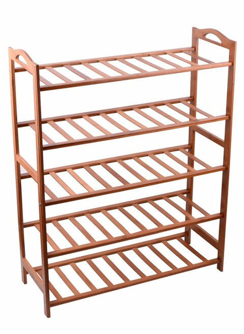 5-Shelf Shoe Organizer Rack Brown