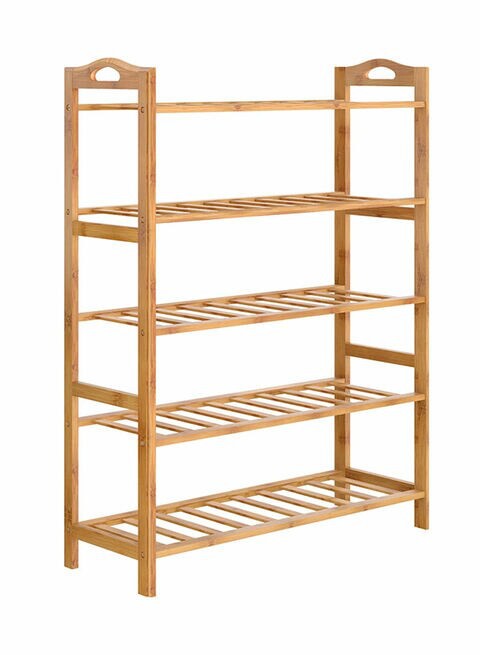 5-Tier Shoe Rack Organizer Natural Bamboo