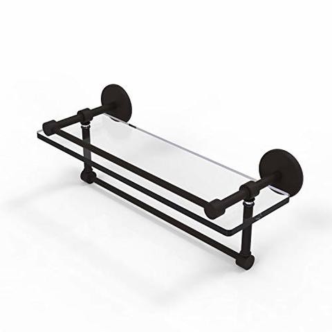 Allied Precision Industries Allied Brass P1000-1Tb/16-Gal-Orb 16 Inch Gallery Towel Bar Glass Shelf, Oil Rubbed Bronze