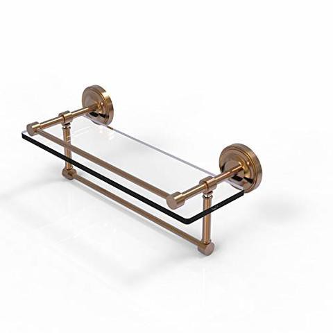 Allied Precision Industries Allied Brass Prbp-1Tb/16-Gal-Bbr 16 Inch Gallery Towel Bar Glass Shelf, Brushed Bronze