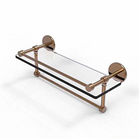 Allied Precision Industries Allied Brass P1000-1Tb/16-Gal-Bbr 16 Inch Gallery Towel Bar Glass Shelf, Brushed Bronze