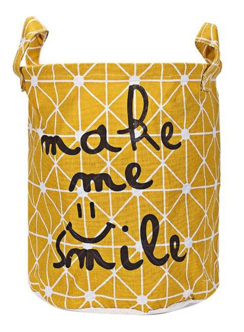 Generic Foldable Storage Laundry Basket Yellow/White