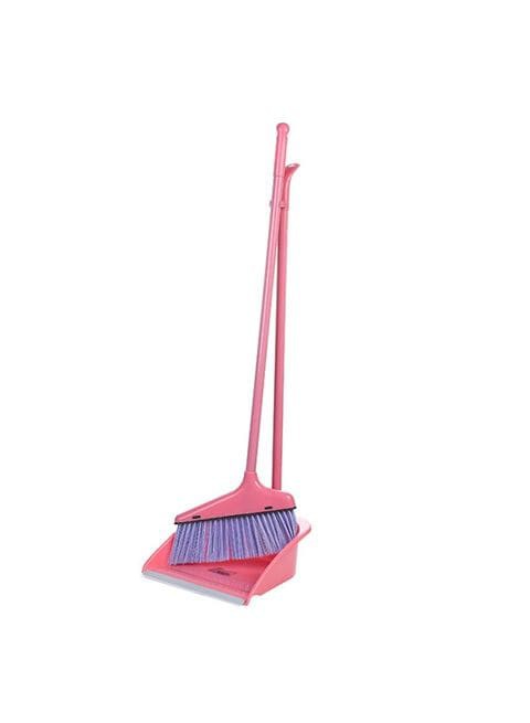 Goldedge Broom And Dust Pan Set Pink 30cm