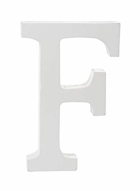 East Lady Wooden Alphabetical Decorative Letter F White 15x12x0.7cm