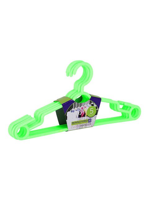 ROYALFORD 5-Piece Plastic Cloth Hanger Set Green