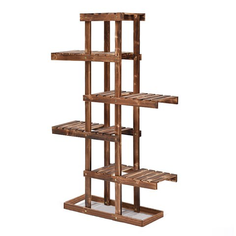 Ling Wei - Wooden Flower Rack, 5 Shelves, Indoor Plant Stand, Multi-Tier Floor-standing, Storage Rack for Balcony Living room