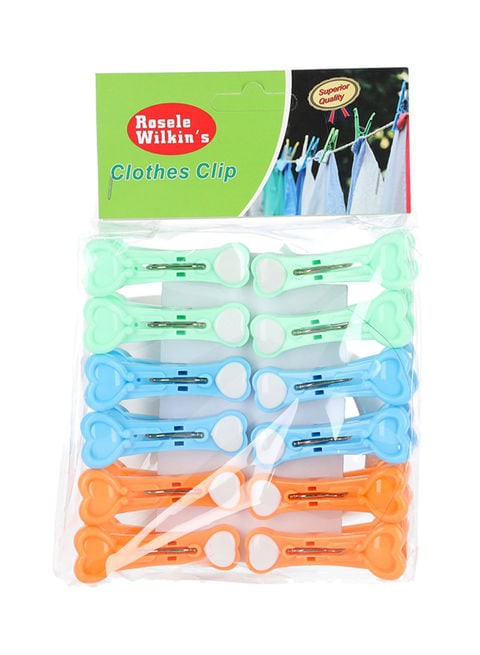 ROYALFORD 12-Piece Plastic Cloth Clips Multicolour