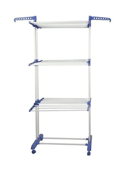 Generic Clothes Drying Hanger Multi Rack Silver/Blue Medium