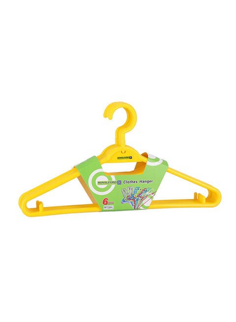 ROYALFORD 6-Piece Clothes Hanger Yellow 34cm