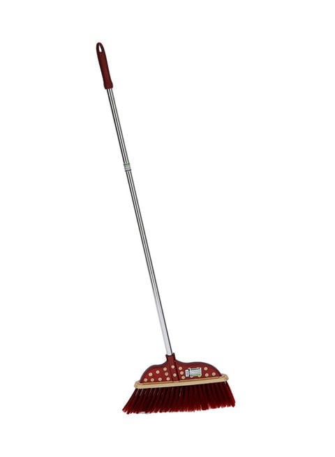 ROYALFORD Heavy Duty Cleaning Broom With Handle Gold/Red/Silver 5 x 8 x 50centimeter