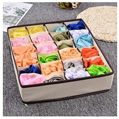 Generic Skeido 4Pcs/Set Storage Box Non-Woven Fabric Cardboard Foldable Case Divider For Necktie Bra Sock Underwear Organizer Container Home Closet Organizer Boxes For Storage