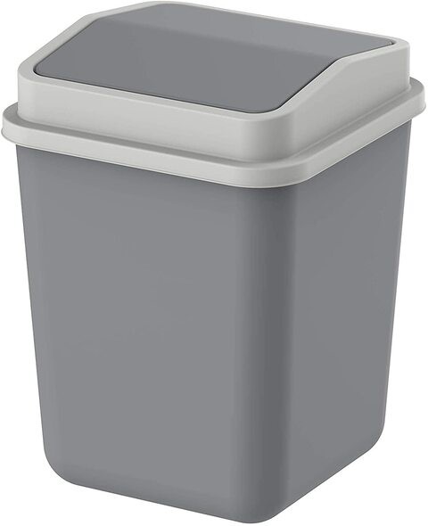 Doreen Plastic Swivel Trash Bin, Pearl Grey, 15 Liters(GC1239B)