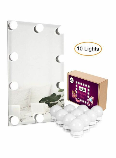 Rubik 10-Piece Dimmable Light Bulbs White 9.8X6.7X2.8Inch