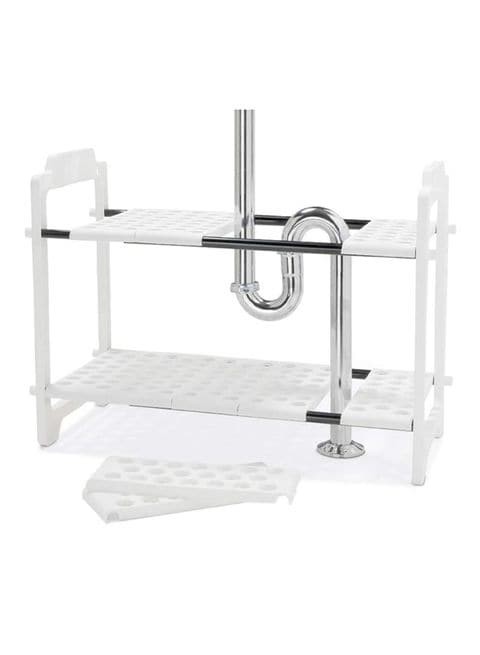 Madesmart Under Sink Shelf Organizer White/Silver