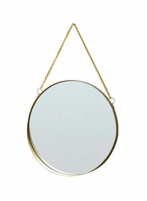 East Lady Round Wall Hanging Mirror Gold/Clear 30.5x45.5cm