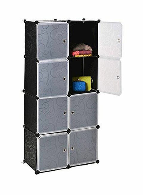 8 Cubes Storage Cabinet Black