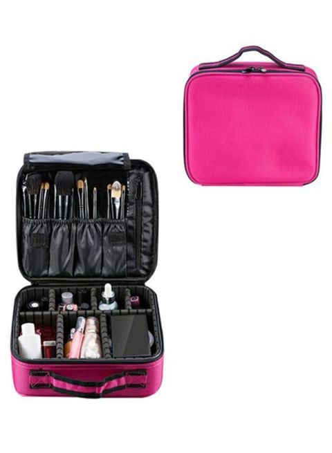 MissTiara Cosmetic Storage Makeup Organizer Bag Pink/Black