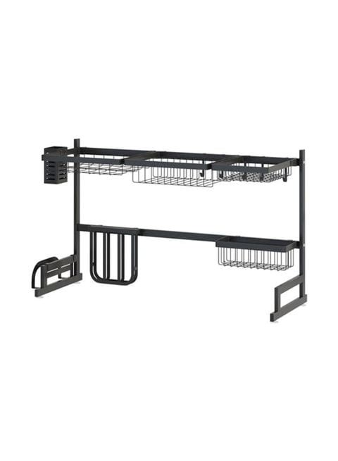 Generic Stainless Steel Dish Drainer Rack Black 89X34X16cm