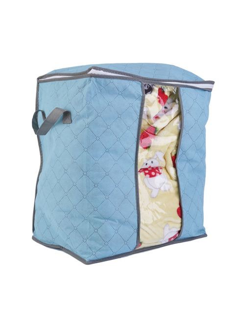 Vander Life Foldable Blanket Storage Box Holder Blue