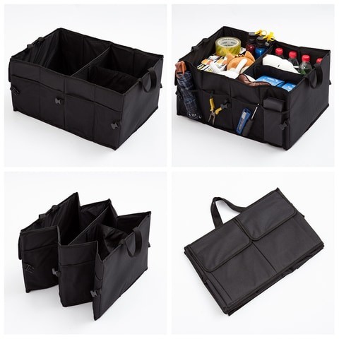 2 Pack Drive Auto Products Car Trunk Storage Organizer - Collapsible Multi-Compartment 52*39*26