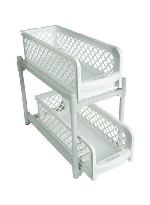 Generic 2-Tier Basket Drawer Rack White