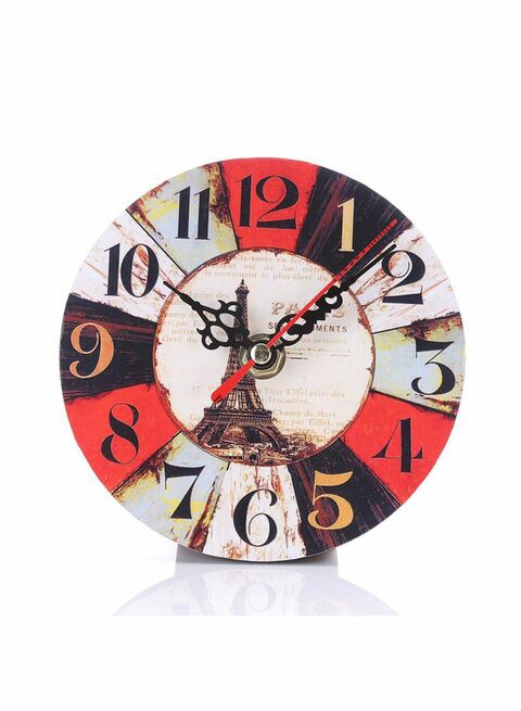 Generic 12Cm Vintage Colourful Style Round Wood Wall Clock