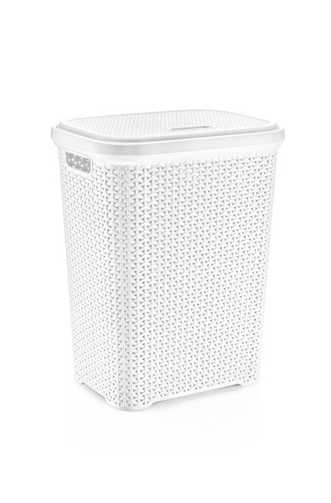 Hobby Life Laundry Basket Rattan Mid-Size Design Soft White