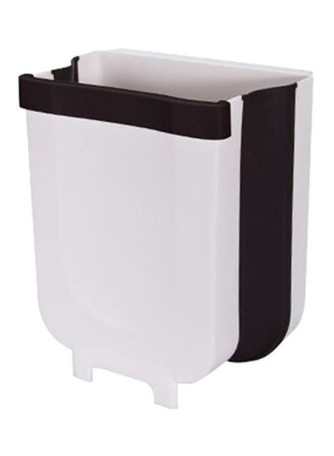 Generic Plastic Portable Trash Bin White/Black 28.6X25.3X17.5cm