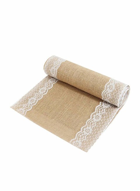 East Lady Decorative Table Placemat Beige/White 275 x 30cm