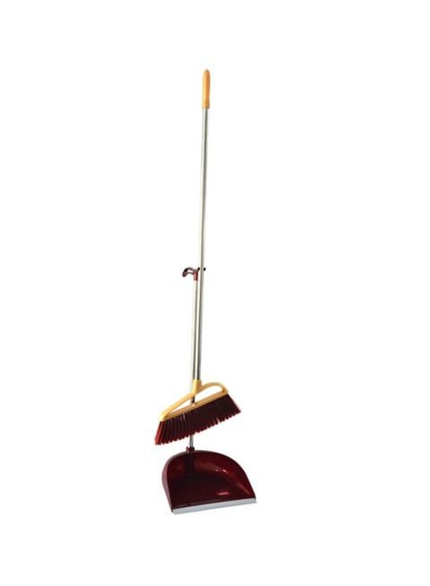 ROYALFORD Broom With Dustpan Yellow/Red/silver