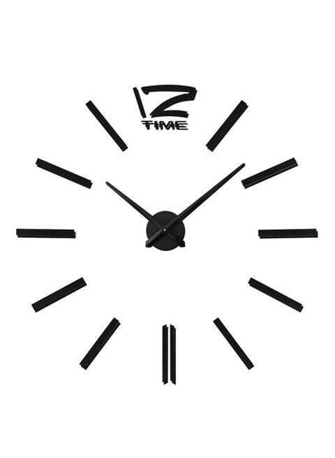 Generic Diy 3D Mirror Effect Wall Clock Sticker Black