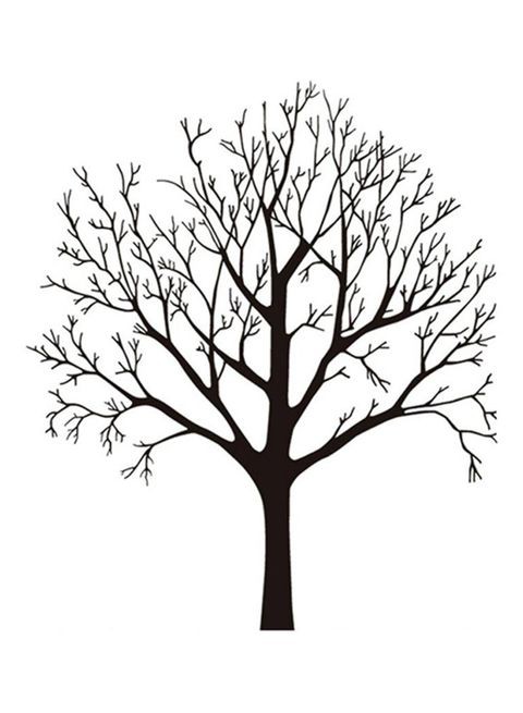 Generic Big Tree Wall Sticker Black