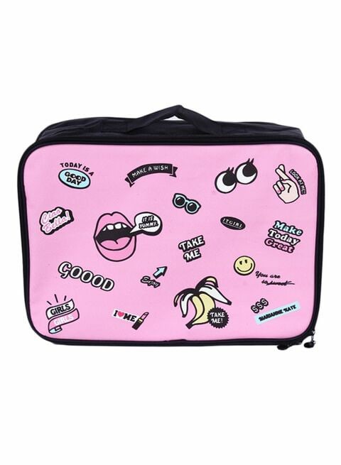 Generic Cartoon Printed Travel Storage Bag Pink