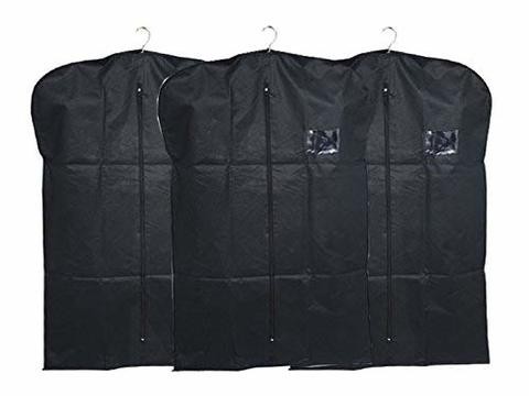 Kuber Industries 3 Piece Non Woven Blazer Cover Set, Black