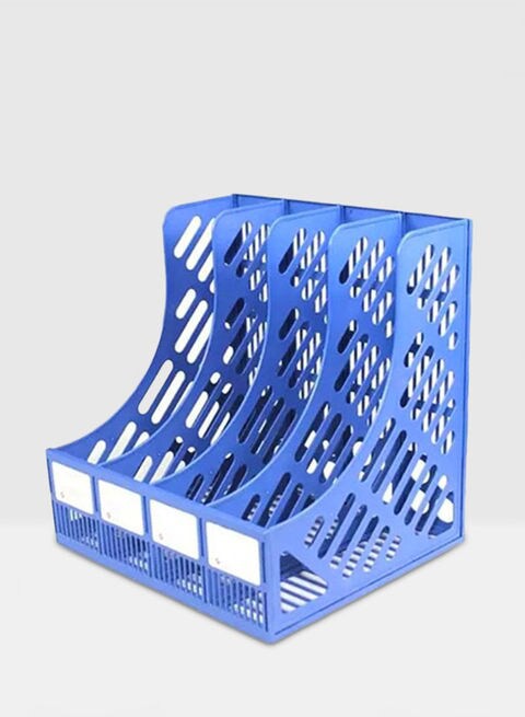 Generic Desktop Magazine Holder Deep Blue/White