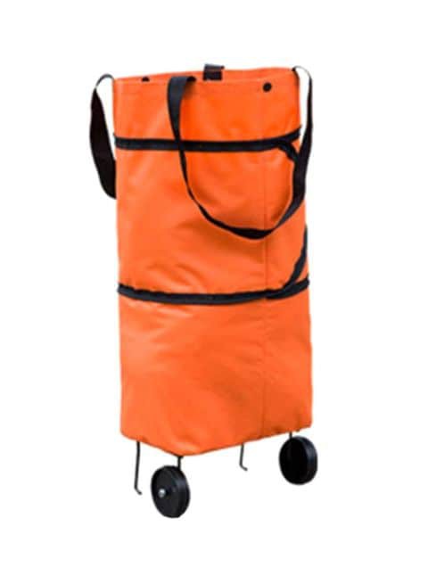 Generic Lightweight Shopping Rolling Trolley Bag Orange