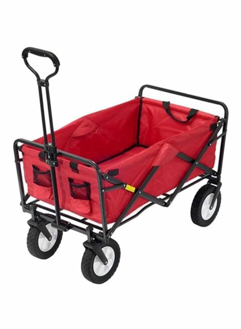 4 Wheel Folding Heavy Duty Outdoor Cart Red/Black