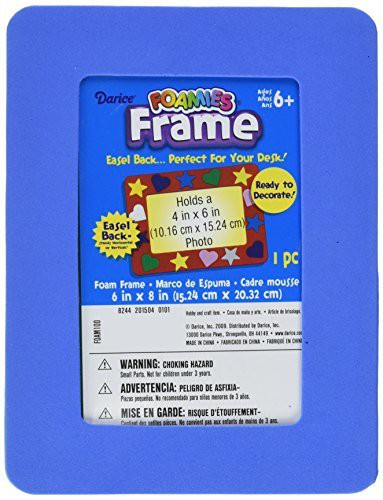 Darice Foamie Frames, 6 By 8-Inch W/4&quot;X6&quot; Opening, Assorted Colors