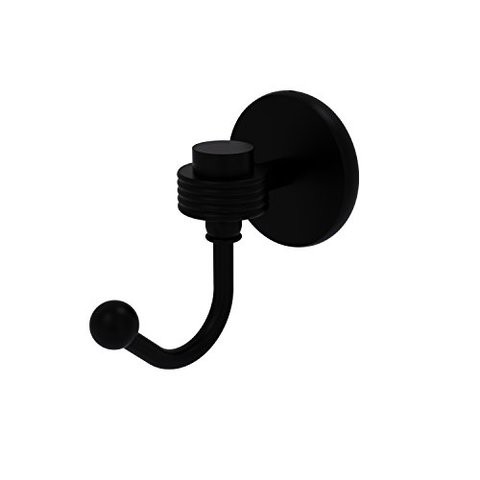 Allied Brass 7120G-Bkm Satellite Orbit One Groovy Accents Robe Hook, Matte Black