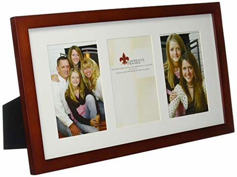 Lawrence Frames Walnut Wood Triple 4 By 6 Matted Picture Frame