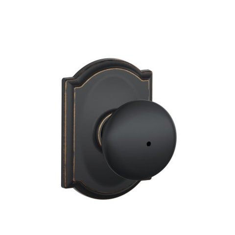 Schlage F40 Ply 716 Cam Camelot Collection Plymouth Privacy Knob, Aged Bronze