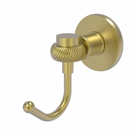 Allied Brass 2020T-Sbr Continental Collection Twist Accents Robe Hook, Satin Brass