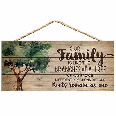 P. Graham Dunn Our Family Like Branches On A Tree 5 X 10 Wood Plank Design Hanging Sign