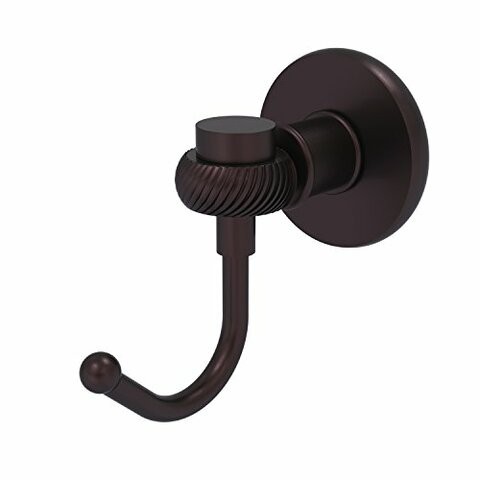 Allied Brass 2020T-Abz Continental Collection Twist Accents Robe Hook, Antique Bronze