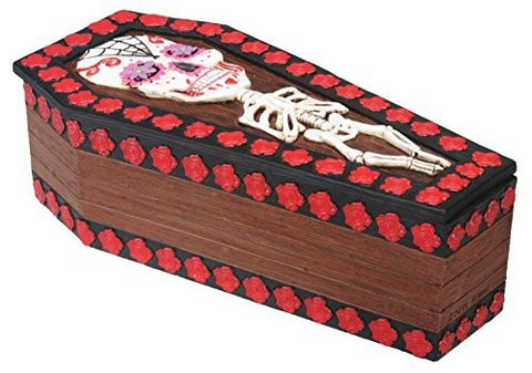 SUMMIT BY WHITE MOUNTAIN Day Of The Dead Coffin Box Display Decoration