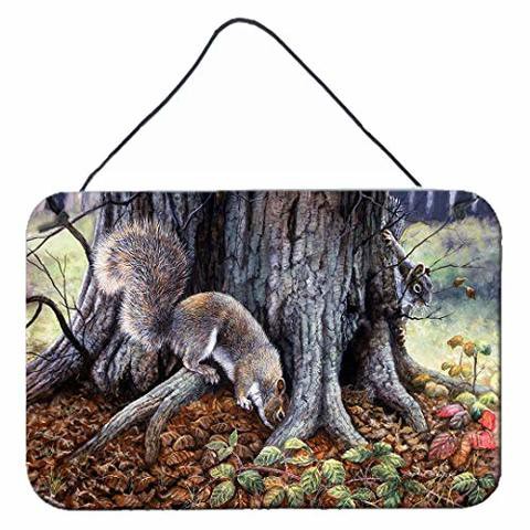 Caroline&#39;s Treasures Bdba0260Ds812 Grey Squirrels Around The Tree Wall Or Door Hanging Prints, 8X12, Multicolor