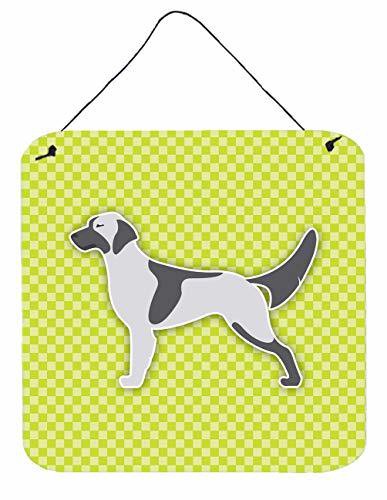 Caroline&#39;s Treasures Bb3781Ds66 English Setter Checkerboard Green Wall Or Door Hanging Prints, 6X6, Multicolor