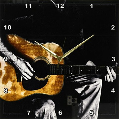 3Drose Dpp_40704_2 Guitar Musician Tone Black And White-Wall Clock, 13 By 13-Inch